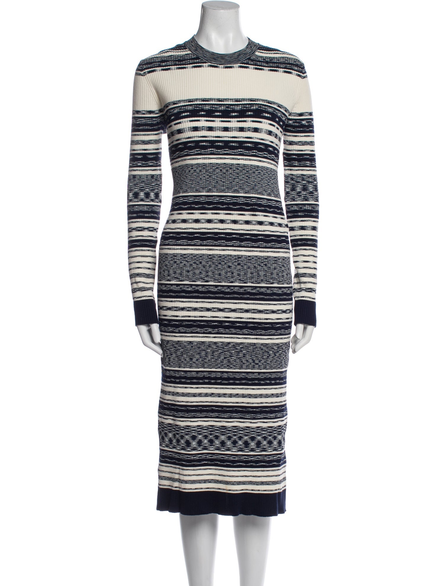 Tory Burch Striped Midi Length Dress
