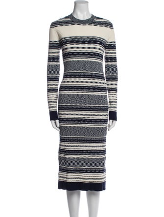 Tory Burch Striped Midi Length Dress