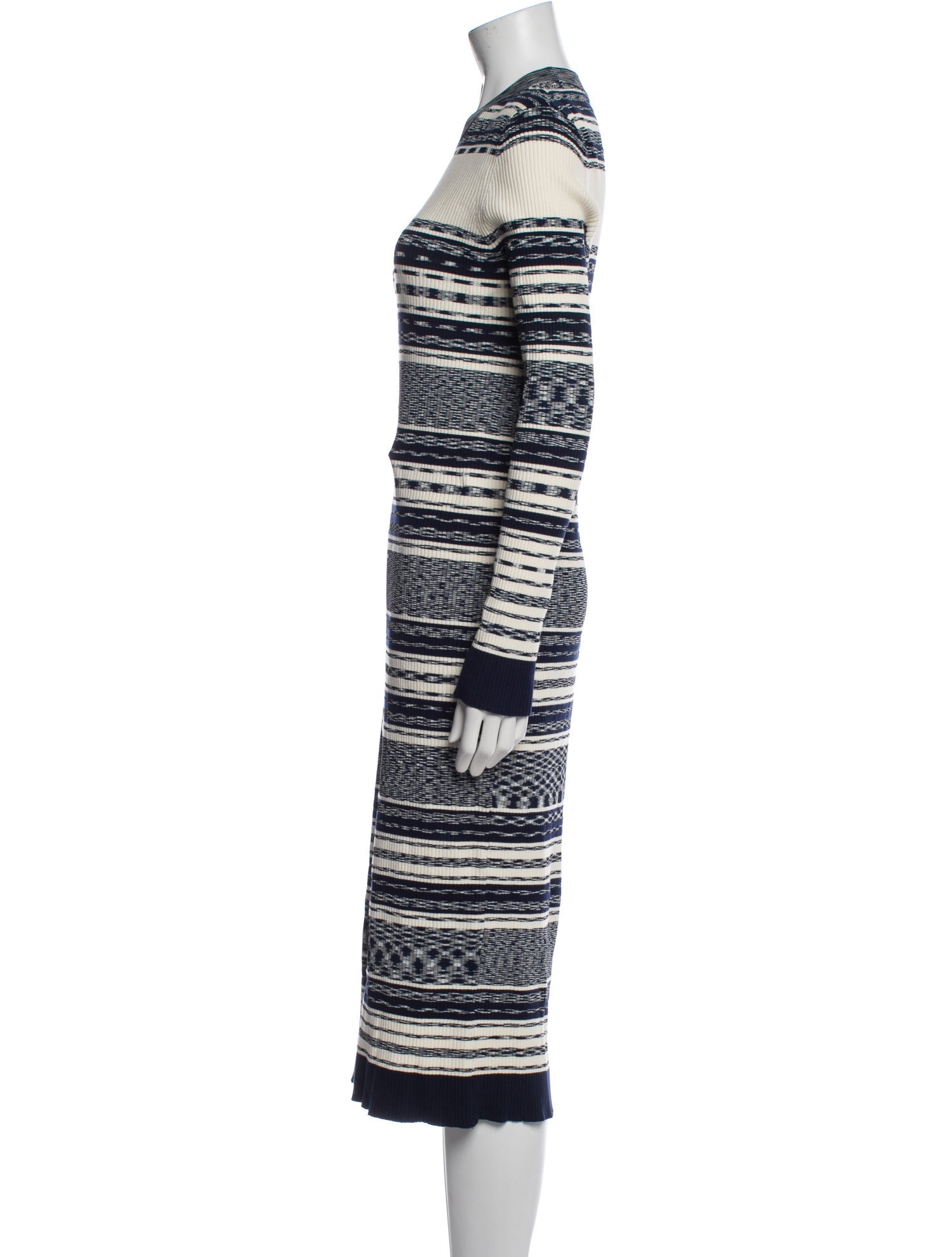 Tory Burch Striped Midi Length Dress