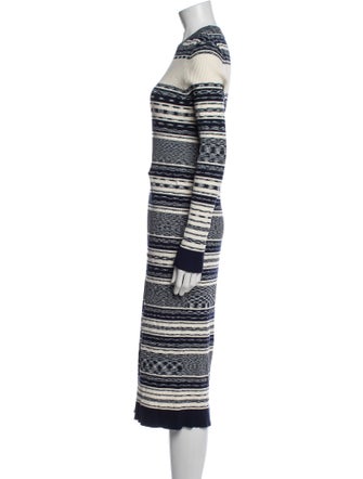 Tory Burch Striped Midi Length Dress