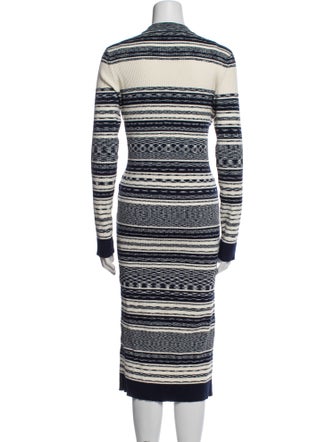 Tory Burch Striped Midi Length Dress