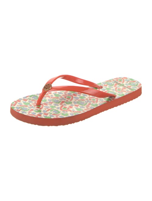 Tory Burch Rubber Floral Print Flip Flops