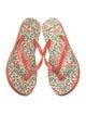 Tory Burch Rubber Floral Print Flip Flops