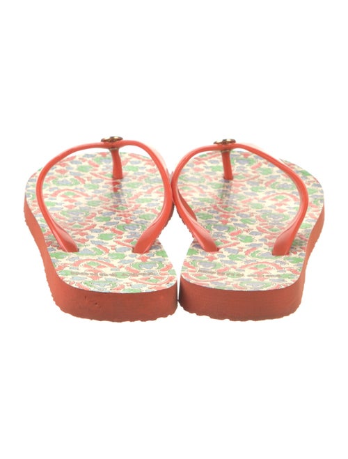 Tory Burch Rubber Floral Print Flip Flops
