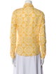Tory Burch Printed Long Sleeve Button-Up Top