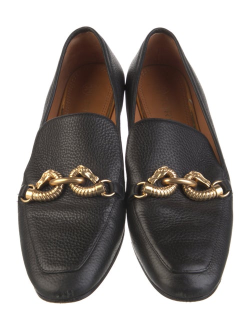Tory Burch Leather Chain-Link Accents Loafers