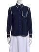 Tory Burch Silk Long Sleeve Button-Up Top