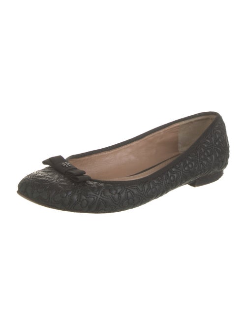 Tory Burch Leather Grosgrain Trim Ballet Flats