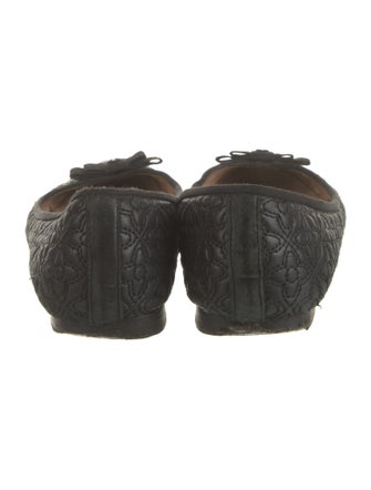 Tory Burch Leather Grosgrain Trim Ballet Flats