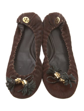 Tory Burch Ponyhair Tassel Accents Ballet Flats