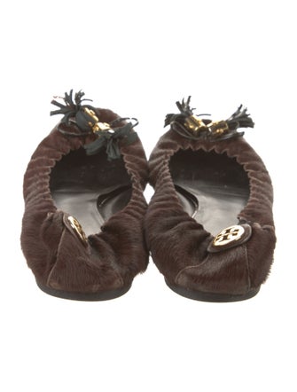 Tory Burch Ponyhair Tassel Accents Ballet Flats