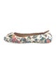 Tory Burch Leather Floral Print Ballet Flats