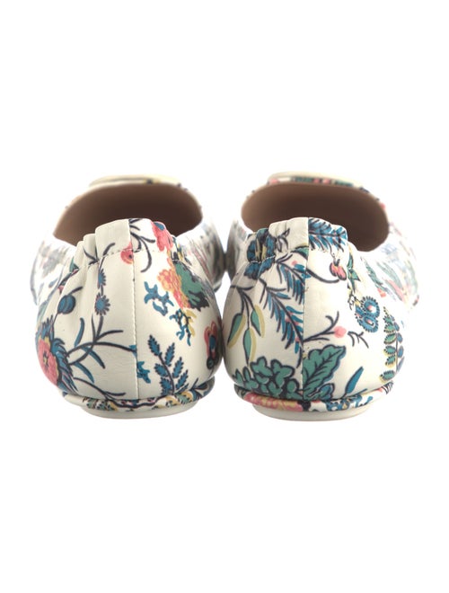 Tory Burch Leather Floral Print Ballet Flats