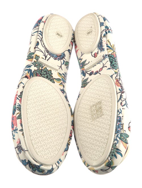 Tory Burch Leather Floral Print Ballet Flats