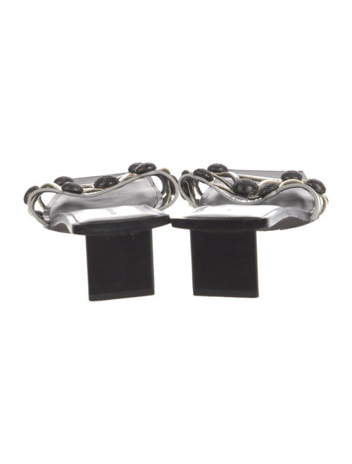 Tory Burch Leather Crystal Embellishments Slides