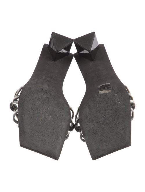 Tory Burch Leather Crystal Embellishments Slides