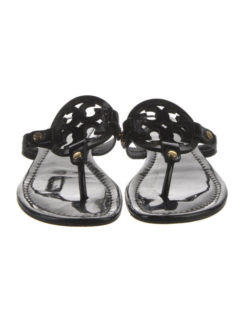Tory Burch Patent Leather Printed Flip Flops