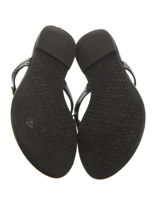 Tory Burch Patent Leather Printed Flip Flops