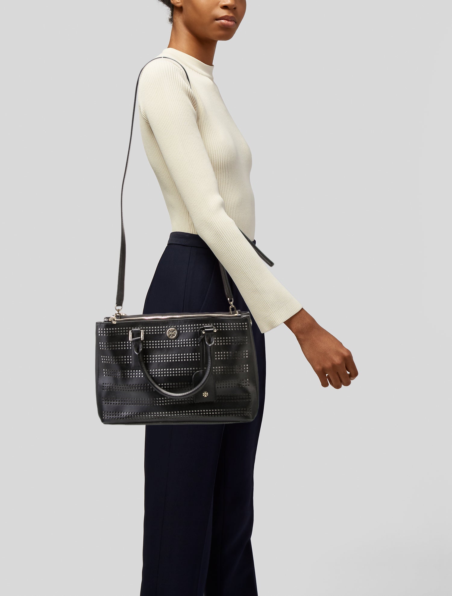 Tory Burch Saffiano Leather Top Handle Bag