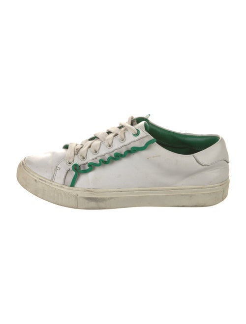 Tory Burch Leather Ruffle Embellishment Sneakers