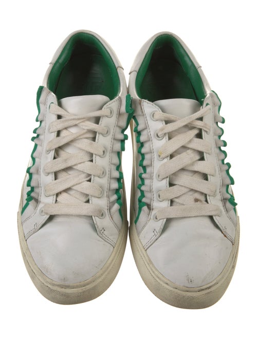 Tory Burch Leather Ruffle Embellishment Sneakers