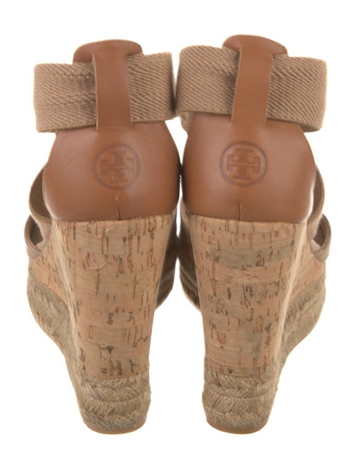 Tory Burch Canvas Leather Trim Embellishment Espadrilles