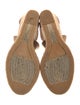 Tory Burch Canvas Leather Trim Embellishment Espadrilles