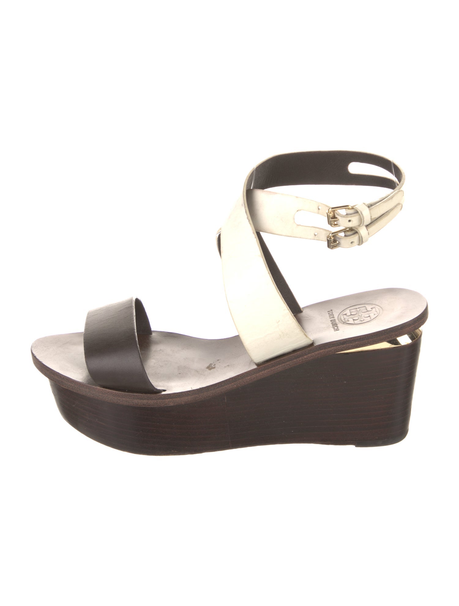 Tory Burch Leather Leather Trim Embellishment Sandals
