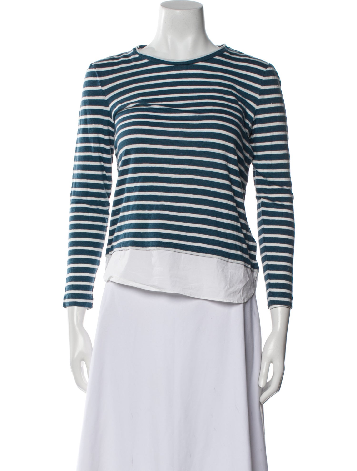 Tory Burch Linen Striped Crop Top