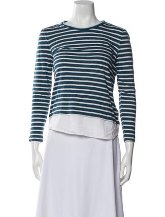 Tory Burch Linen Striped Crop Top