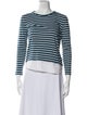 Tory Burch Linen Striped Crop Top