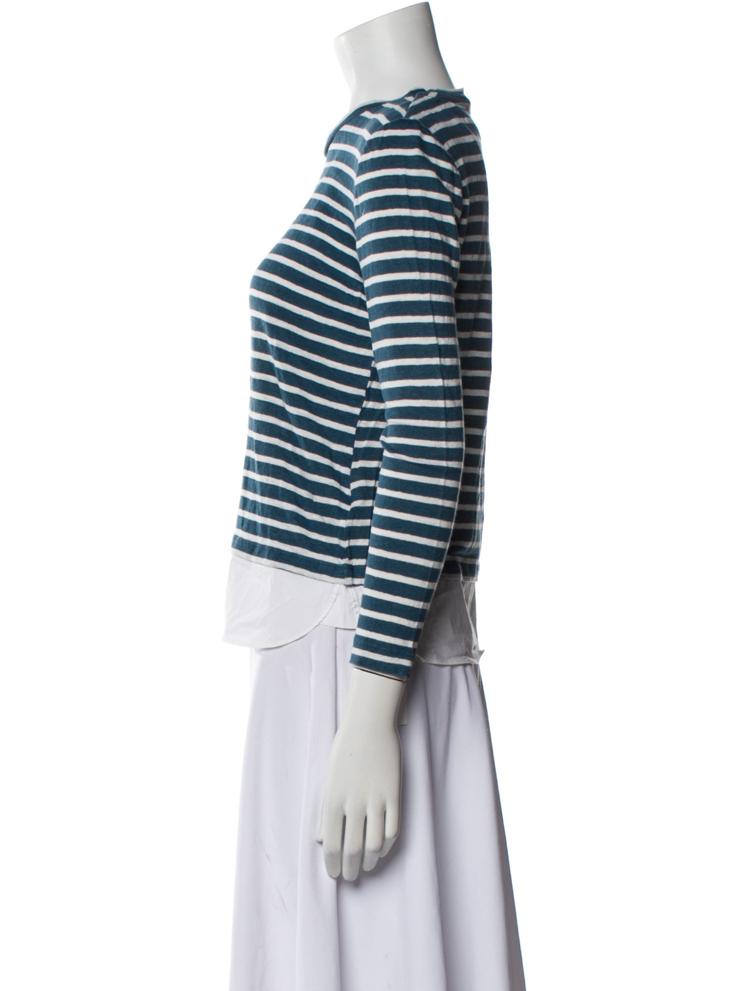 Tory Burch Linen Striped Crop Top