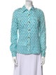 Tory Burch Printed Long Sleeve Button-Up Top