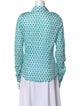 Tory Burch Printed Long Sleeve Button-Up Top