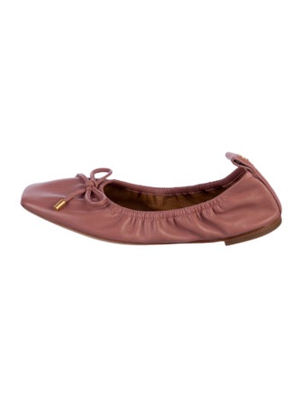 Tory Burch Leather Bow Accents Ballet Flats
