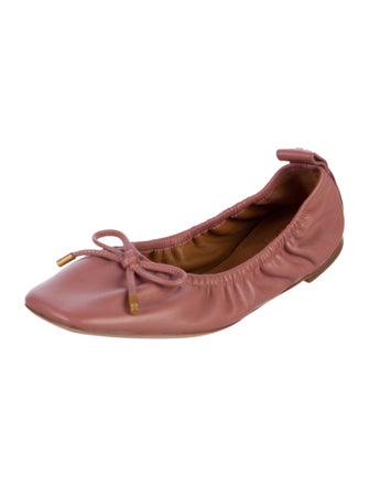Tory Burch Leather Bow Accents Ballet Flats