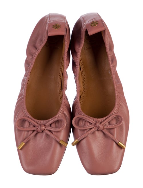 Tory Burch Leather Bow Accents Ballet Flats