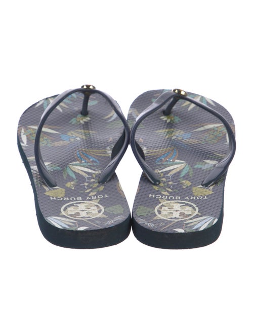 Tory Burch Rubber Floral Print Flip Flops