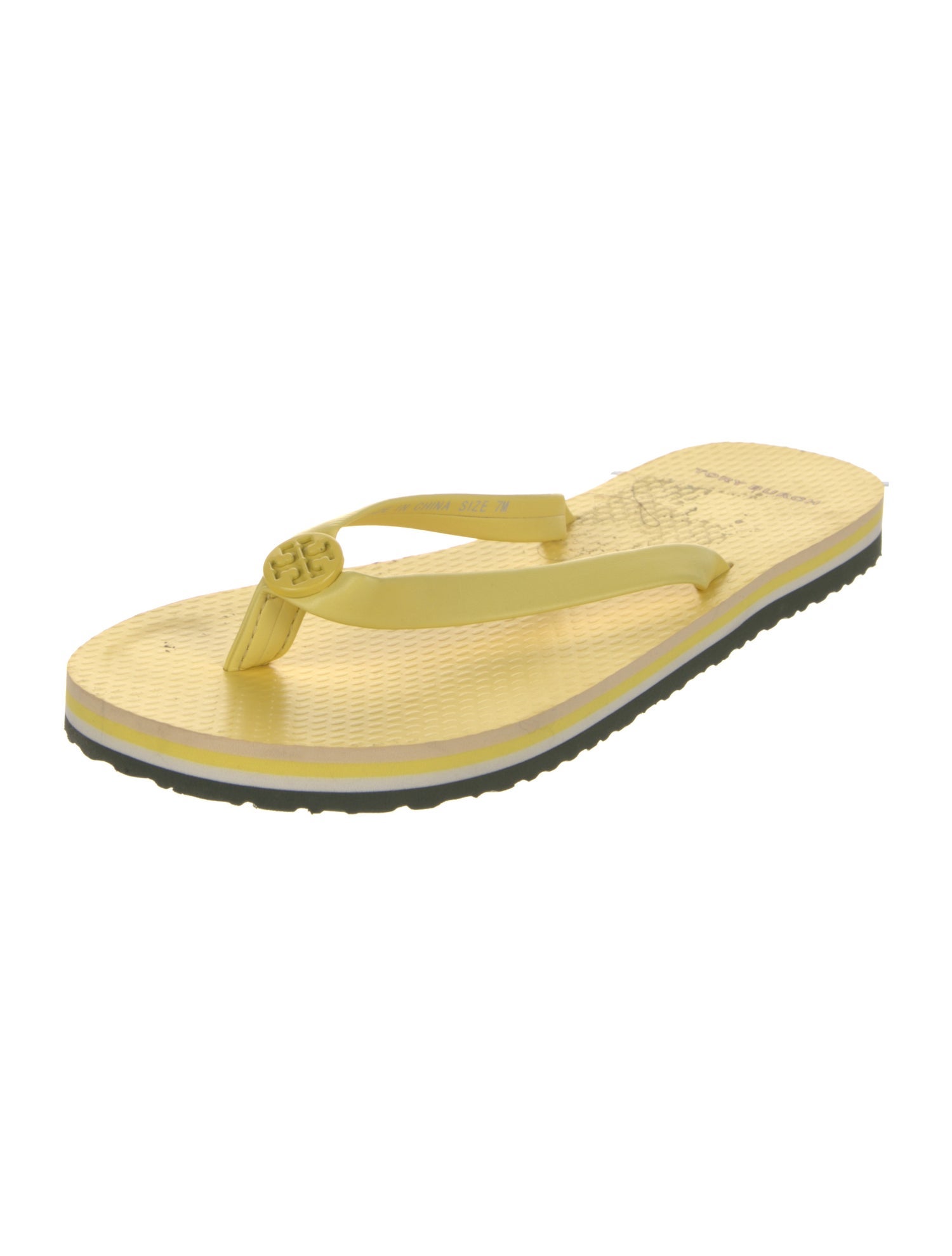Tory Burch Signature Logo Rubber Flip Flops