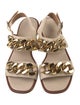 Tory Burch Leather Chain-Link Accents Slingback Sandals