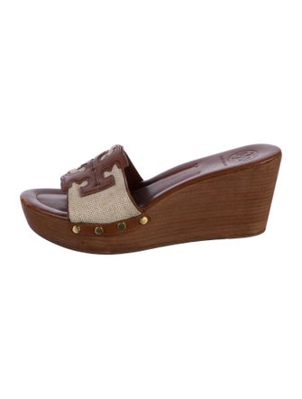 Tory Burch Leather Printed Slides