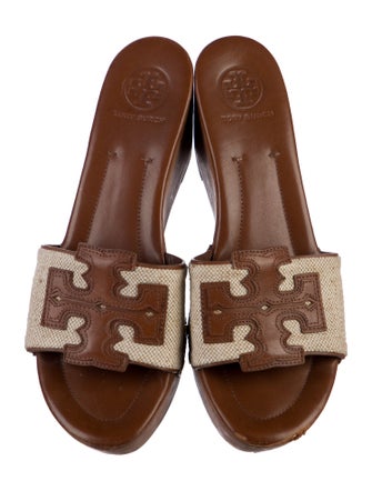 Tory Burch Leather Printed Slides