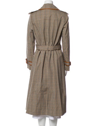 Tory Burch Plaid Print Trench Coat
