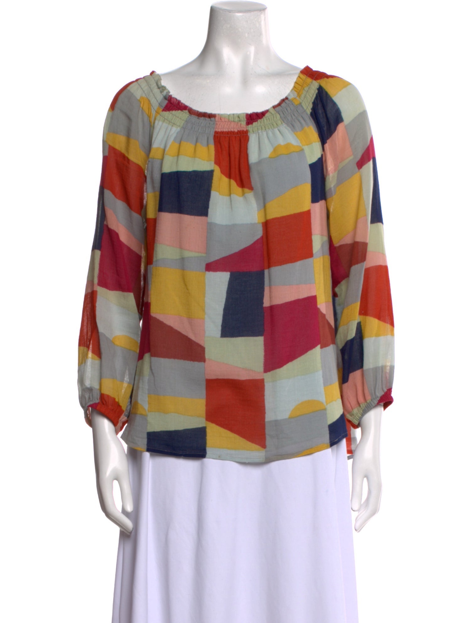 Tory Burch Printed Scoop Neck Blouse