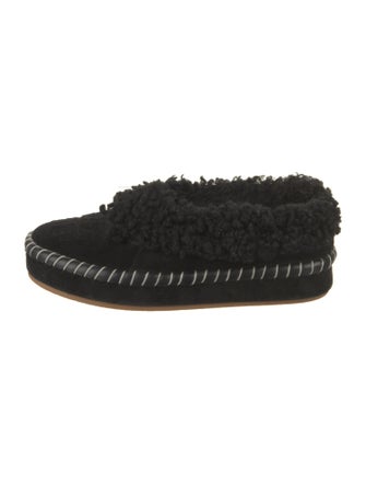 Tory Burch Suede Fur Trim Flats