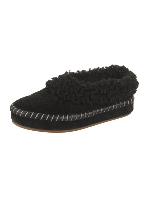 Tory Burch Suede Fur Trim Flats