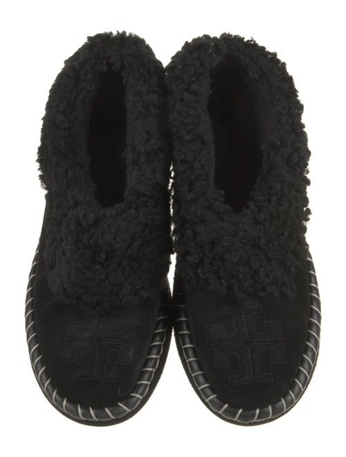 Tory Burch Suede Fur Trim Flats