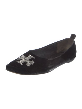 Tory Burch Velvet Crystal Embellishments Flats