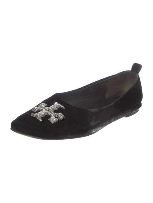 Tory Burch Velvet Crystal Embellishments Flats
