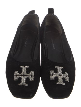 Tory Burch Velvet Crystal Embellishments Flats